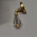 1 Pack Gold Glass Door Lever Privacy Crystal Door Levers Satin Brass Door Lever Interior Brushed Gold Door Handle for Bedroom and Bathroom,Zinc Alloy