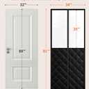 Magnetic Thermal Insulated Door Curtain for 32"x 80" Doors, Winter Door Cover with Clear Window, Pet Friendly Self-Closing Blanket for Doorway to Block Draft (Curtain Size 34"x 81")