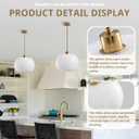 Hanging Pendant Light 2 Pack Milk Glass Pendant Lights Kitchen Island Gold Adjustable Mid Century Modern Hanging Lamps for Dining Room Foyer Entryway, Easy to Install