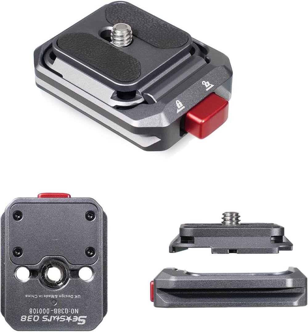 IFOOTAGE Camera Quick Release Plate Q38, Quick Release System QR Plate Camera Tripod Mount Adapter for Sony Canon Monopod DSLR Stabilizer Slider DJI