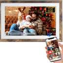 FRAMEO 15.6'' WiFi Digital Picture Frames 32GB Smart Touch Screen Digital Photo Frame 1920 * 1080 IPS FHD Large Digital Picture Frame Share Photos and Videos Anytime, Anywhere with The FRAMEO app (Patina)