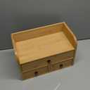 Nicunom Bamboo Desk Organizer, 3-Tier Bamboo Tabletop Storage Organization Multifunctional Desktop Organizer with Drawers for Home Office Toiletries Supplies Vanity