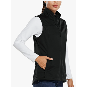 baleaf Women's Lightweight Vest Softshell Sleeveless Jacket Windproof Stand Collar with Zipper Pockets Running Hiking Golf,M