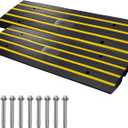 VEVOR Rubber Curb Ramps for Driveway, 2 Pack Threshold Bridge, 33069 lbs Load Capacity, 2.5" Rise, with Reflective Safety Strips, Ideal for Cars, RVs, Scooters and Motorcycles to Prevent Car Scraping