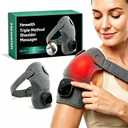 Triple Method Shoulder Massager, with Heat Compression & Vibration, Triple Therapy Shoulder Massager for Shoulder Pain Relief and Muscle Relaxation, One Size Fits Most