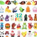 32 PCS Assorted Wind-up Toys for Kids, Bulk Windup Animals Walking Jumping Swimming Flipping Clockwork Toys for Kids Clossroom Party Favors, Birthday Gifts