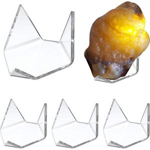 Hipiwe 5-Pack Acrylic Triangle Display Stand for Geodes Rock Mineral, Large