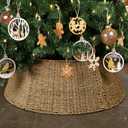 Blissun Christmas Tree Collar, 26.8" Rattan Farmhouse Christmas Tree Ring, Natural Woven Rustic Christmas Tree Skirt (Nature, X-Large)