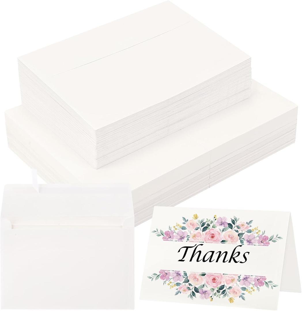 70 Sets Blank Watercolor Cards with Envelopes, 140lb/300GSM Cotton Watercolor Paper Cards, 4 x 6 in Foldable Watercolor Postcards with Envelopes for Greeting Cards Birthday Wedding Invitations