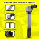 Set of 4 Ignition Coils Pack UF649 68070492AB & 4 PCS Iridium Spark Plugs Compatible with Fiat 500 2012-2017 1.4L L4