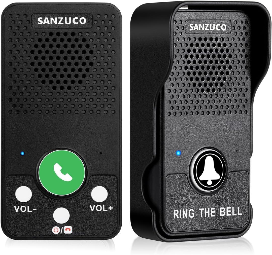Doorbells, Hands Free Wireless Doorbell Intercom Upgrade, Waterproof Full Duplex Door Bell 1000 Feet Two Way Communication with 4 Chimes, 8 Level Volume & LED Flash, Black