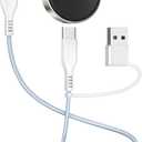 2 in 1 USB C/A Charging Cable for Samsung Galaxy Watch Charger60W Type C to C Fast Charging Nylon Braided Cord for iPhone 17 S25 Ultra Travel Essentials for Samsung Watch 8/7/Ultra/6 Classic/5 Pro/4