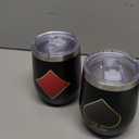 4 Pcs Casino Party Cups Pokers Glasses Stainless Steel Tumblers with Lid and Straw 12 oz Casino Theme Party Decorations Poker Gifts Favors Set for Christmas Birthday Night(Poker) (Black)