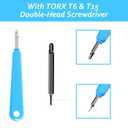 Ring Doorbell Screws Replacement, Blue Double-Ended T6 T15 Screwdriver with 20Pcs/5Set Security Screws - Battery Change & WiFi Setup for Video Doorbell Camera Replacement Kits