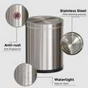 15L/4GAL Silver Stainless Steel Bathroom Garbage can, Bathroom Trash Can with Flipping LidBrushed Nickel Gaebage Can for Bedroom,Living Room,Office,Hotel,Shop,Restaurant (15L-Silver)