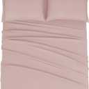 Mejoroom King Size Bed Sheet Set - Hotel Luxury 1800 Bedding Sheets & Pillowcases - 16" Deep Pocket Fitted Sheet, Soft, Breathable, Wrinkle & Fade Resistant - 4 Piece(King, Dusty Pink)