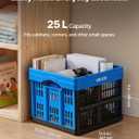 VEVOR Plastic Collapsible Storage Bins, 25L 3 Packs, Stackable Folding Storage Crates with Handles, Holds 22 lbs Per Bin, Foldable Heavy Duty Containers, Space-Saving Baskets, for Home Organizing