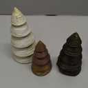 Roowest Neutral Resin Tree Figurines Brown Textured Decorative Figurine Set Farmhouse Indoor Tabletop Tree Statues for Holiday Desk Decor Centerpieces Ornaments Gifts