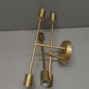 Gold Modern Sputnik Chandelier Ceiling Light Fixtures,6-Lights Industrial Metal Semi Flush Mount Ceiling Light for Bedroom Dining Room Living Room Kitchen Hallway UL Listed