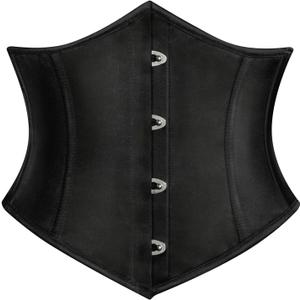 Scarlet Darkness Corset Belt for Women Fishbone Wide Waist Corset Pirate Belt (16, Black)