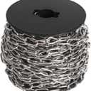 50ft 304 Stainless Steel Hanging Chain Jack Chain Link Light Duty Chain Utility Chain for Home Outdoor Camping Hanging, Metal Chain for Bird Feeders, Overhead Lights, Artworks, Flowerpots (2mm*15m)