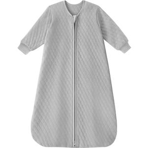 Yoofoss Baby Sleep Sack 12-18 Months 1.0 Tog Long Sleeve Sleep Sack Organic Cotton Wearable Blanket for Toddlers 2-Way Zipper Quilted Sleeping Sacks(Large)