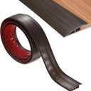 M METERXITY Floor Transition Strip, 6.56FT PVC Door Transition Strip Self Adhesive Suitable for Doorways/Tile/Carpet, Floors Cover Heights Within 3/5Inch(15mm) [Dark Brown Wood Grain]