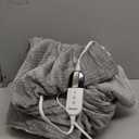 blunique Heated Blanket Electric Throw Waffle, 50x60 Inches Sherpa Fleece Fast Heating Blanket 6 Heating Levels & 4 Hours Auto Off ETL Certification, Grey Throw