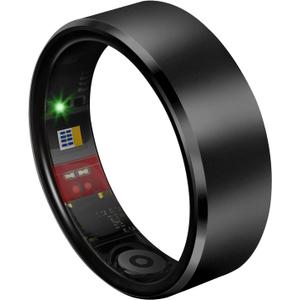 Smart Health Ring for Women Men Fitness Tracker with Heart Rate, Blood Oxygen, Blood Pressure, Sleep Monitoring, Step Counting, Graphite, 12