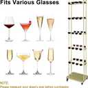 Champagne Wall Holder: 40 Glasses Wine Rack for Party or Bar, Metal Champagne Tower Stand with Storage Shelf, Display Cabinet for Wine Glasses