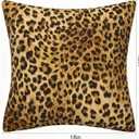 Floral Throw Pillow Covers 18x18 Inch Set of 2, Vintage Chinoiserie Decorative Pillow Cases for Couch Sofa Bed Living Room Home Decor (Leopard Print)