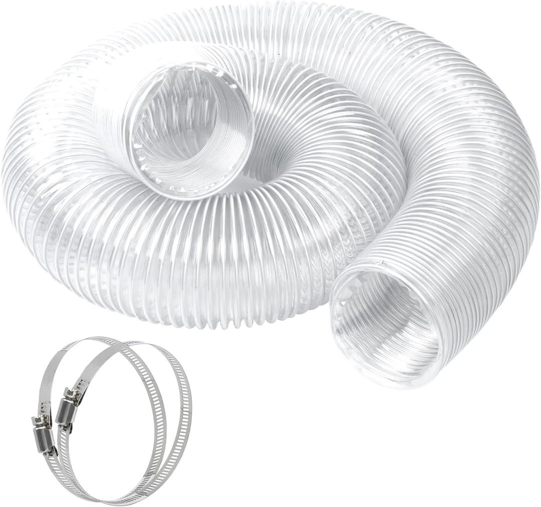 4"x10' Dust Collection Hose, 4 Inch Collector Flexible Tube with 2 1/2" Port Puncture Resistant PVC Dust Fume Collection Hose for Woodworking Welding Extraction Abrasion Resistant Heavy Duty Design
