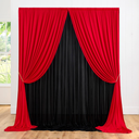 10ft x 10ft Wrinkle Free Backdrop Curtain Red&Black Backdrop Curtain for Parties, Polyester Photography Backdrop Drapes for Birthday Party Graduation Decoration