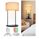 Wall Sconce Rechargeable Magnetic RGB Bulb & Remote Control, Battery Operated Metal Wall Light with Shelf for Bedroom Bedside Table or Living Room Decor