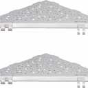 WELLUP Shower Corner Shelf with 4 Hooks,No-Drill 10" Brushed Nickel 304 Stainless Steel Recessed Shelves for Bathroom Tile Walls,2-Pack