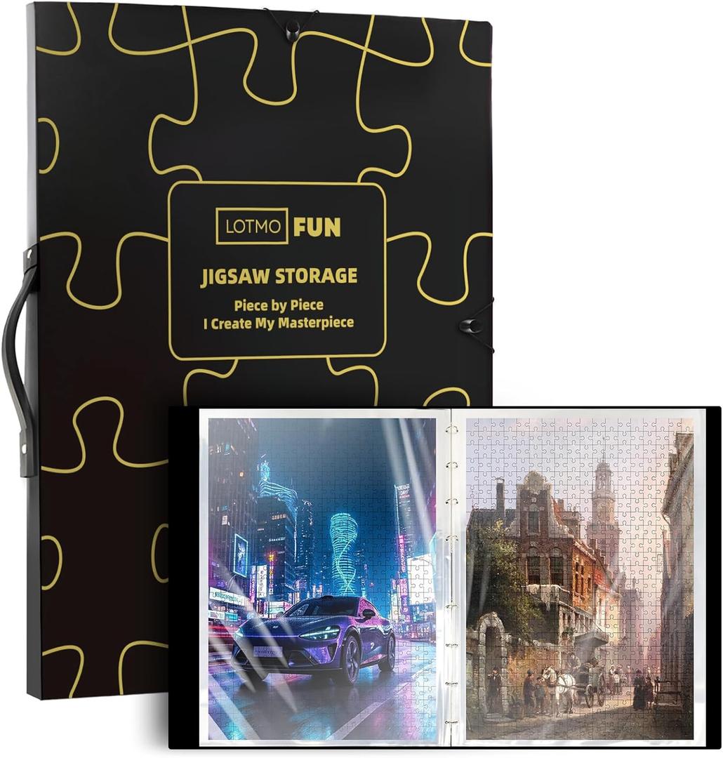 Puzzle Storage Folder for 1000 Pieces, Portable Large Capacity Jigsaw Puzzle Organizer with 25 Pockets for 50 Sets Puzzle Folder, Dustproof and Protective Puzzles Accessories