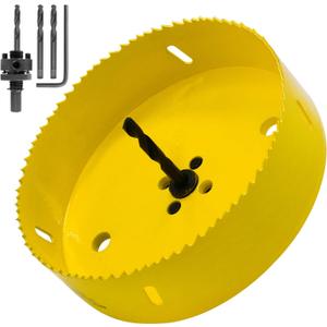 5 3/4 inch Hole Saw With 7/16 Arbor HSS Bi-Metal Hole Saw Blade Strenthen Drill Bits And Variable Teeth Pitch For Wood,Ceiling,Plastic Board,Pipe,Plywood,And Soft Metal Sheet (146mm)