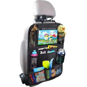 Car Backseat Organizer with table Tray, 9 Storage Pockets Backseat Car Organizer with Tablet Holder, Back seat Organizer for Kids Road Trip Essentials Travel (1Pack)
