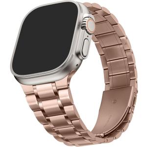 HITZEE Metal Bands Compatible with Apple Watch Band 49/46/45/44/42mm, Stainless Steel Replacement Men/Women Band Strap Compatible for iWatch Ultra 3/2/1 SE3-1 Series 11 10 9 8 7 6 5 4-1, Rose Gold