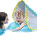 Free Swimming Baby Inflatable Baby Float with Sun Canopy Size Improved Infant Pool Floaties Swimming Pool Toys for The Age of 3-36 Months (Blue, X-Large)