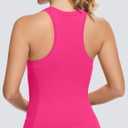 MathCat Workout Tops for Women Racerback Tank Tops Seamless Running Tank Tops Muscle Tank (Pink)
