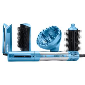 StyleSwitch Ionic Multi-Styler, Air Styler and Hair Dryer, Lightweight Hot Air Brush with 5 Attachments, Automatic Dual Voltage (Blue)