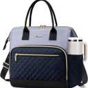LOVEVOOK Lunch Bag Women, Insulated Adult Lunch Box for Women Work, Wide Opening Leakproof Cooler Tote Bag for Office Campus Picnic Beach with Shoulder Strap, Loncheras Para Mujer with Cup Holder