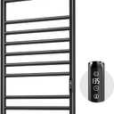Poloma 45.3"(L) x 19.5"(W) Wall Mounted Towel Warmer, Heated Towel Racks for Bathroom, Towel Dryer Heater, 16-Bars Stainless Steel Black.