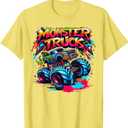 Monster Truck Retro Colorful Graffiti Toddlers Youth Adults T-Shirt, Size M