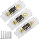 Hamolar 3 Pack 50 AMP ANL Fuse Holder Block 0/2/4/8 Gauge AWG Car Audio 50A 1/0 Zero Gauge Fuses with Box