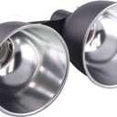 Aiicioo Dual Reptile Light Fixture - Dual Light Dome Tortoise Leopard Gecko Lamp Fixture Snake Bearded Dragon UVB Heat Basking Deep Dome Lamp Cap for Reptile Terrariums (1 Count (Pack of 1))