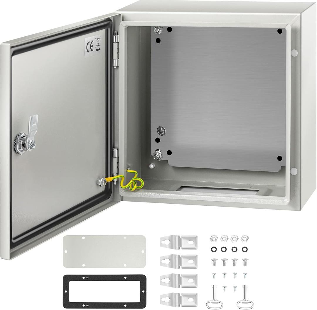 VEVOR NEMA Steel Enclosure 12×12×6, NEMA 4X Steel Electrical Box, IP66 Waterproof & Dustproof, Outdoor/ Indoor Electrical Junction Box, with Mounting Plate