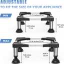 Mini Fridge Stand Height 7.9"-8.7" Adjustable Washer Dryer Pedestal with 4 Strong Feet Heavy Duty Washing Machine Stand Base Universal Portable Laundry Pedestal Platform 17"-28" Appliance Black