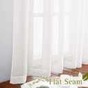 NICETOWN Semi Sheer Linen Curtains Flax Textured for Living Room, Grommet Vertical Drapes Natural Privacy Sheer Panels with Light Filter for Villa/Cottage, W52 x L84, Ivory, 1 Pair